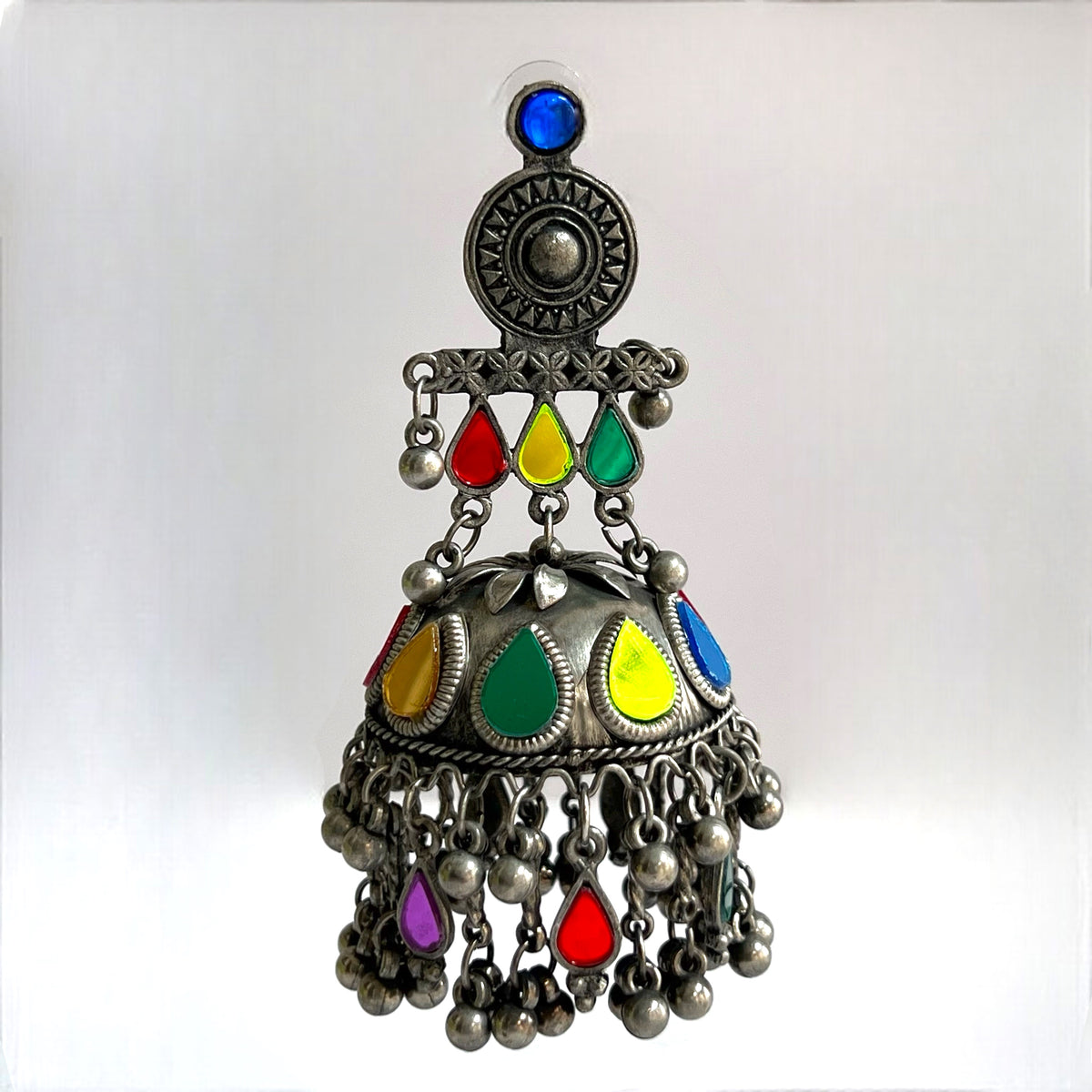 DARYA AFGHANI RAW AND RUSTIC AND VINTAGE MIRROR EARRING AF12