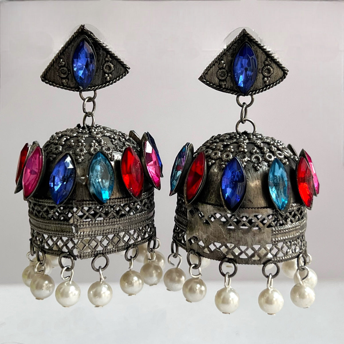 DELAL AFGHANI RAW AND RUSTIC AND VINTAGE JUMBO JHUMKAS AF13