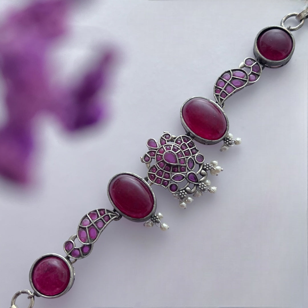 NARUMUGAIYA BIJOUX PREMIUM AND EXCLUSIVE RUSTIC HANDMADE CHOKER WITH EARRINGS CH300