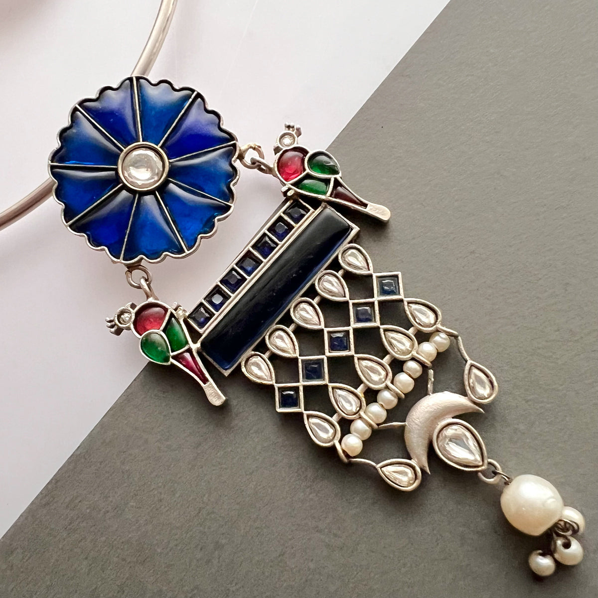 MING BIJOUX PREMIUM AND EXCLUSIVE SEMI HANDMADE HASLI/NECKPIECE WITH EARRINGS CH421