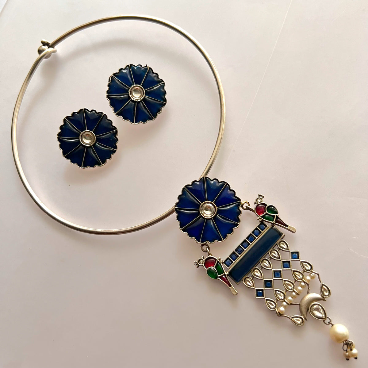 MING BIJOUX PREMIUM AND EXCLUSIVE SEMI HANDMADE HASLI/NECKPIECE WITH EARRINGS CH421