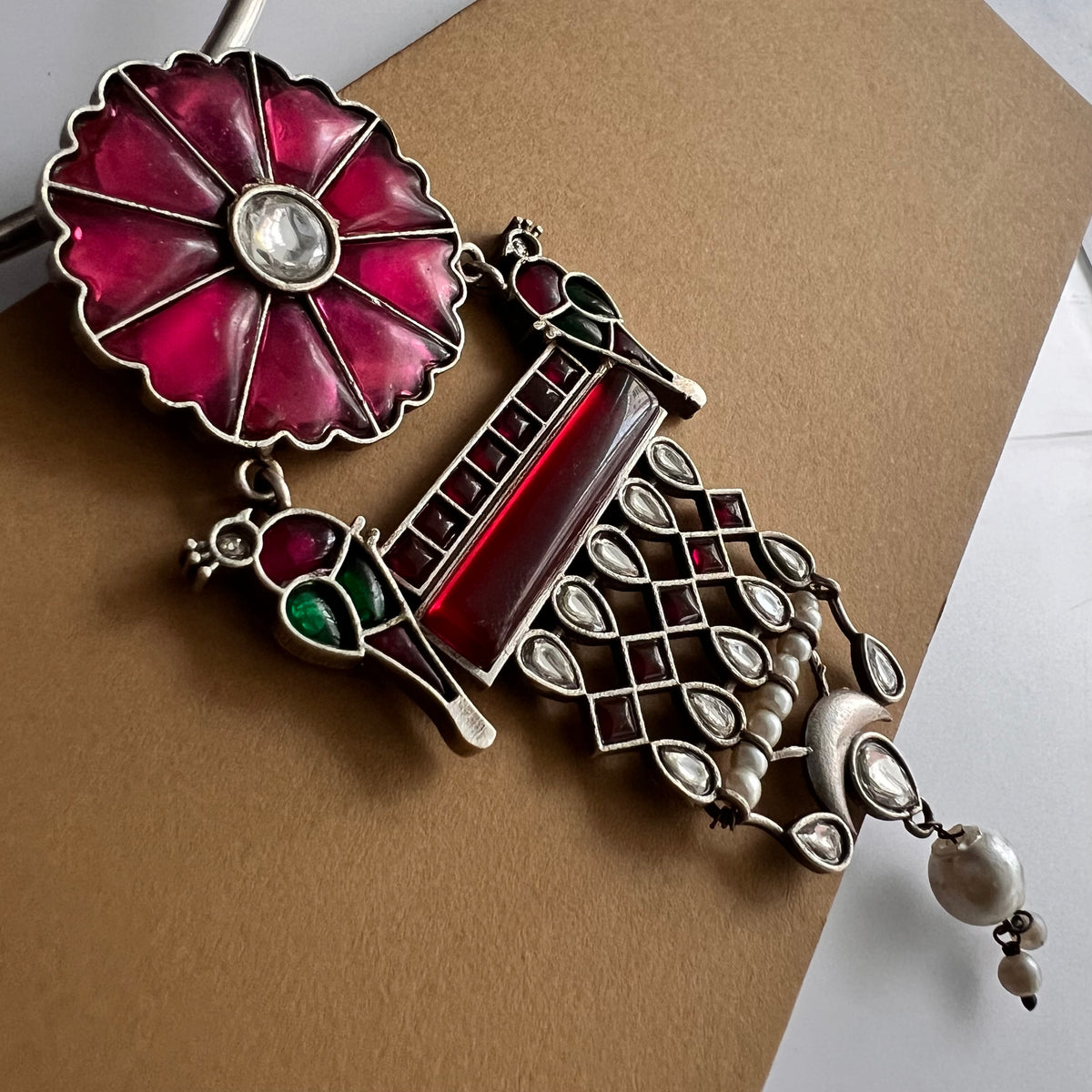 MING BIJOUX PREMIUM AND EXCLUSIVE SEMI HANDMADE HASLI/NECKPIECE WITH EARRINGS CH421