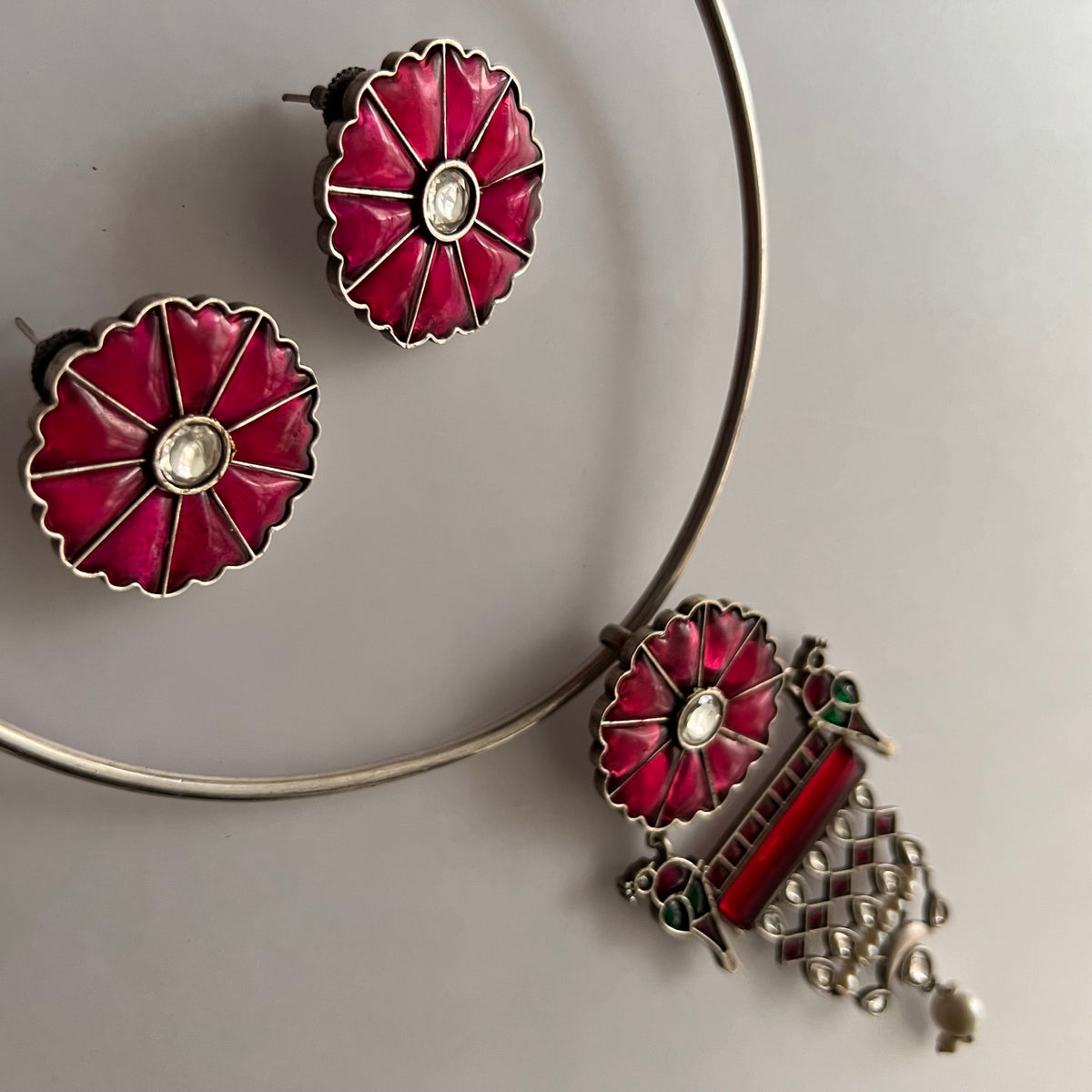 MING BIJOUX PREMIUM AND EXCLUSIVE SEMI HANDMADE HASLI/NECKPIECE WITH EARRINGS CH421