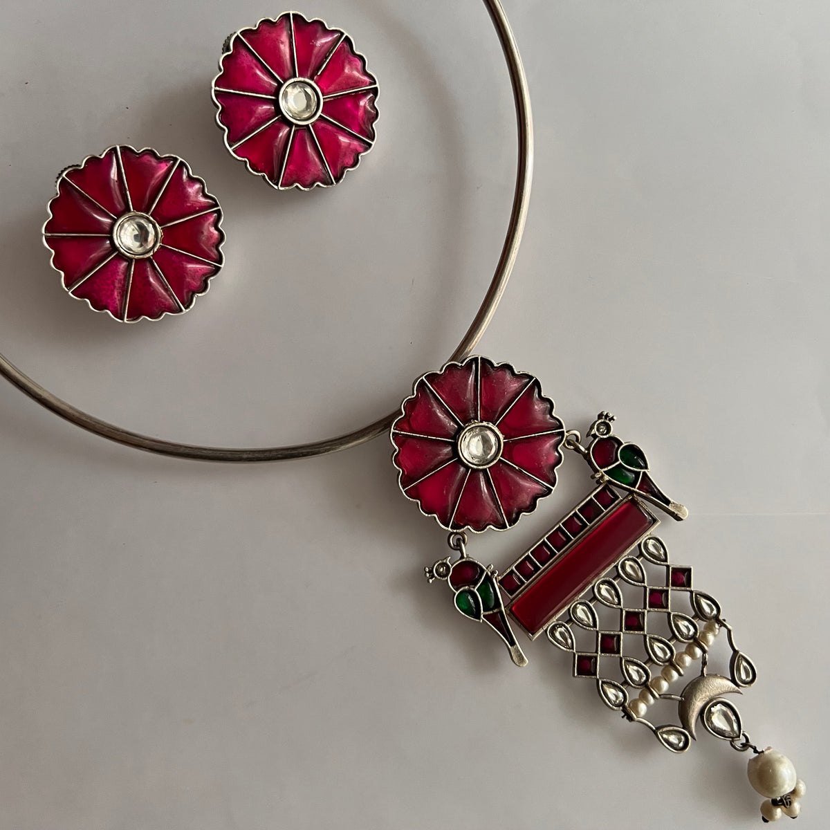 MING BIJOUX PREMIUM AND EXCLUSIVE SEMI HANDMADE HASLI/NECKPIECE WITH EARRINGS CH421