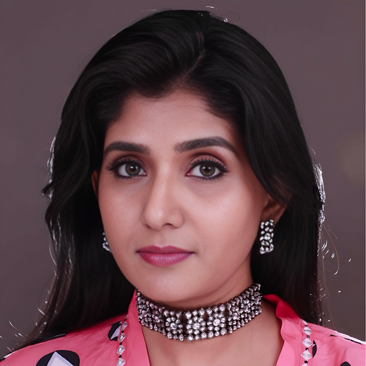 LYRA FAUX KUNDAN BLACK POLISH KUNDAN CHOKER WITH EARRINGS CH342