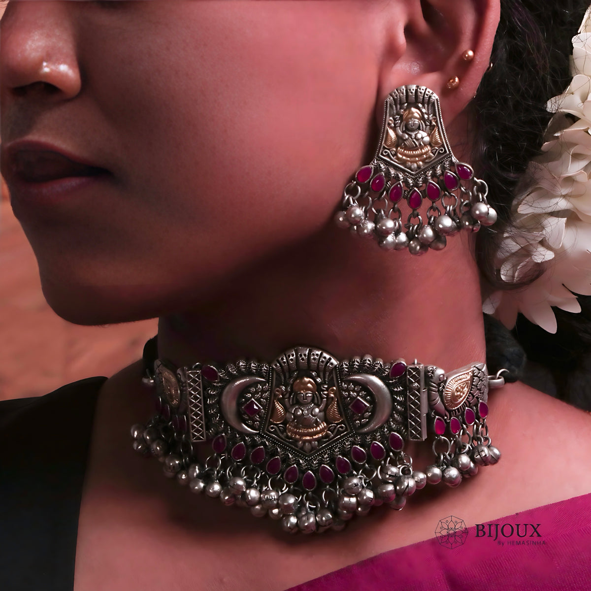 PIRAMA BIJOUX PREMIUM SEMI HANDMADE CHOKER WITH EARRINGS CH65