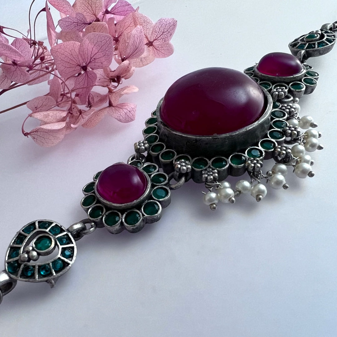 RYLEE BIJOUX PREMIUM AND EXCLUSIVE RUSTIC FINISH HANDMADE CHOKER WITH EARRINGS CH303