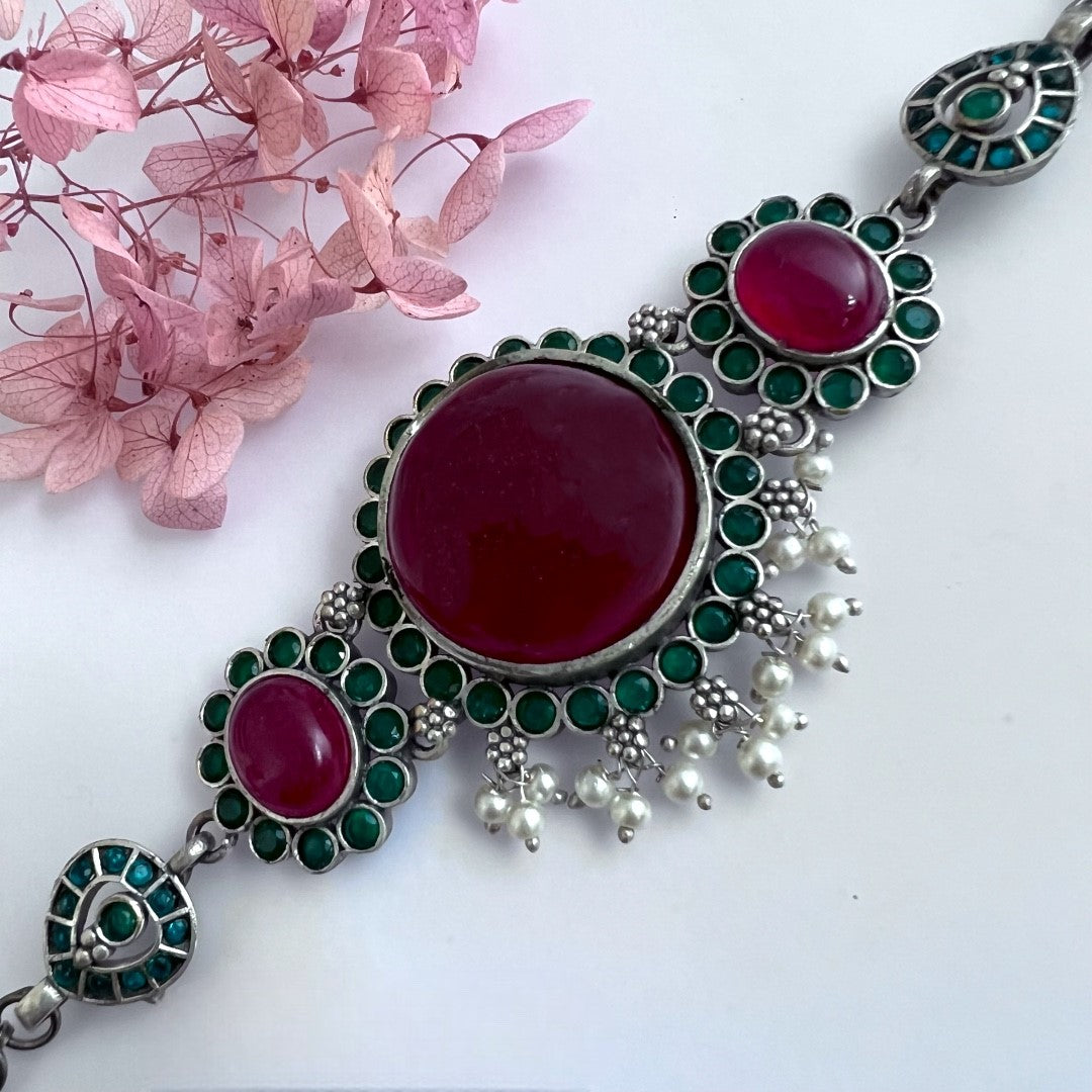 RYLEE BIJOUX PREMIUM AND EXCLUSIVE RUSTIC FINISH HANDMADE CHOKER WITH EARRINGS CH303