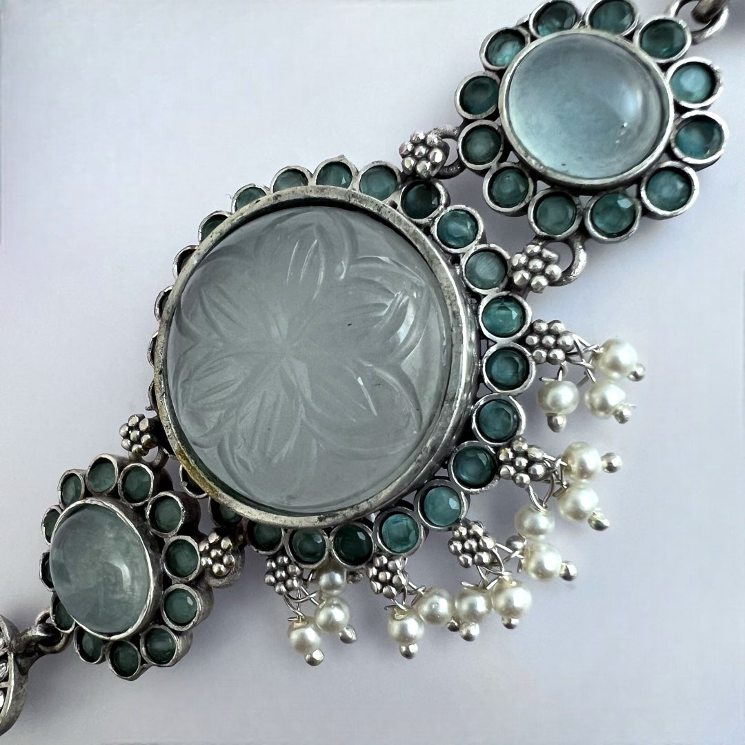 RYLEE BIJOUX PREMIUM AND EXCLUSIVE RUSTIC FINISH HANDMADE CHOKER WITH EARRINGS CH303