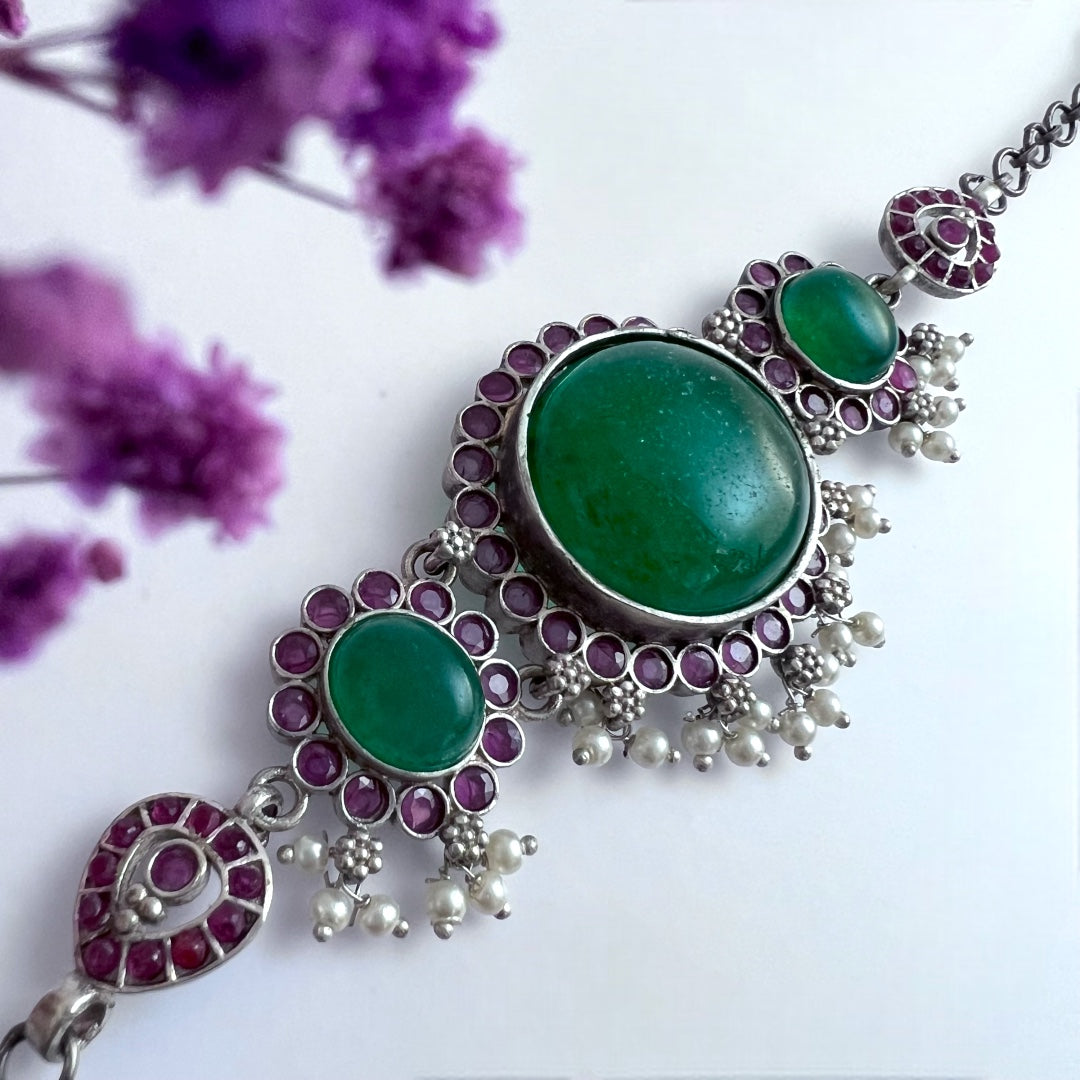 RYLEE BIJOUX PREMIUM AND EXCLUSIVE RUSTIC FINISH HANDMADE CHOKER WITH EARRINGS CH303