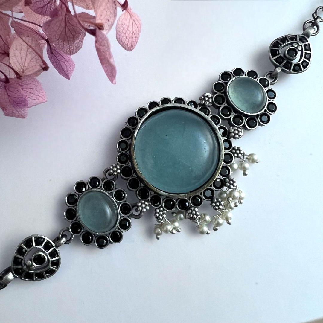 RYLEE BIJOUX PREMIUM AND EXCLUSIVE RUSTIC FINISH HANDMADE CHOKER WITH EARRINGS CH303