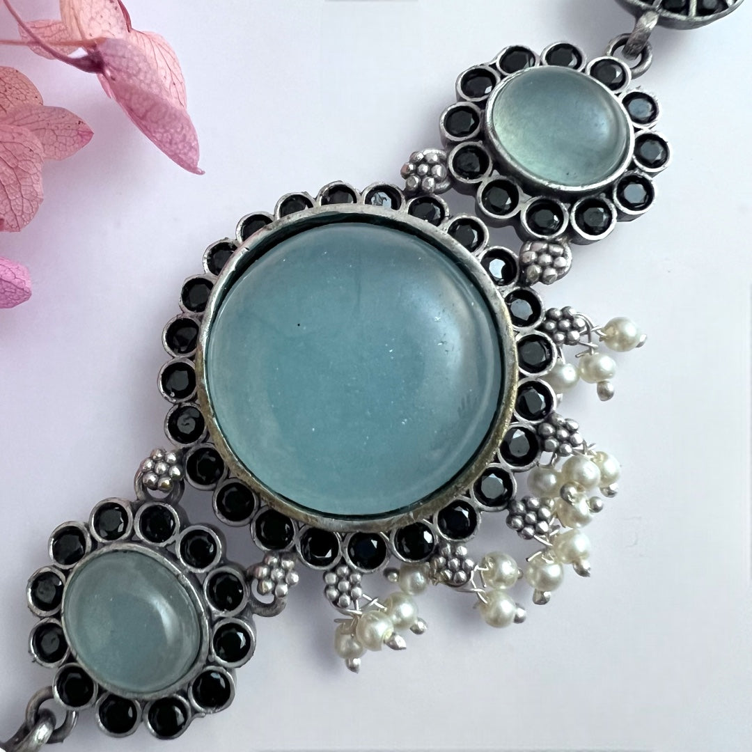 RYLEE BIJOUX PREMIUM AND EXCLUSIVE RUSTIC FINISH HANDMADE CHOKER WITH EARRINGS CH303