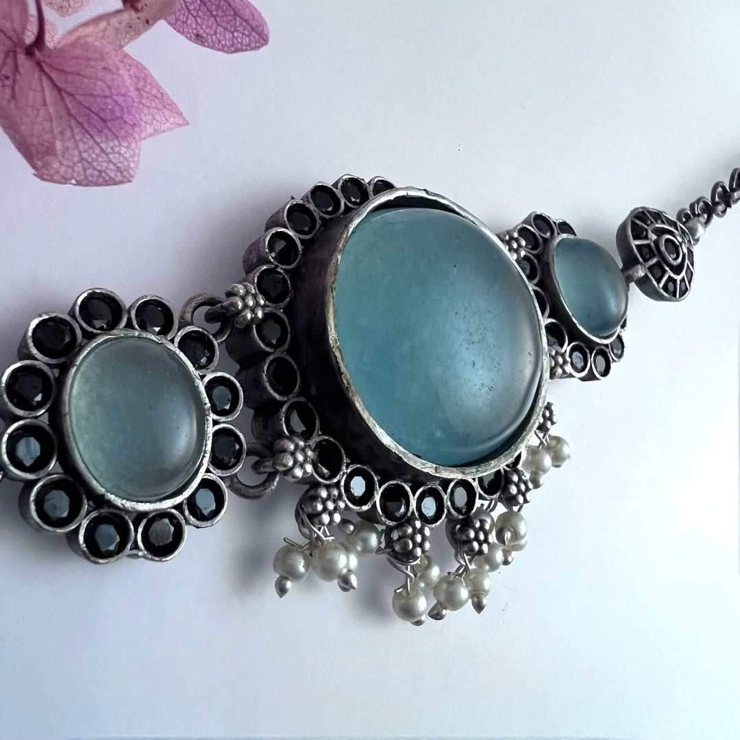 RYLEE BIJOUX PREMIUM AND EXCLUSIVE RUSTIC FINISH HANDMADE CHOKER WITH EARRINGS CH303