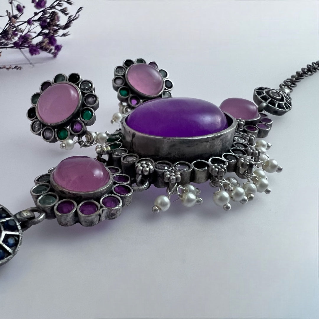 RYLEE BIJOUX PREMIUM AND EXCLUSIVE RUSTIC FINISH HANDMADE CHOKER WITH EARRINGS CH303