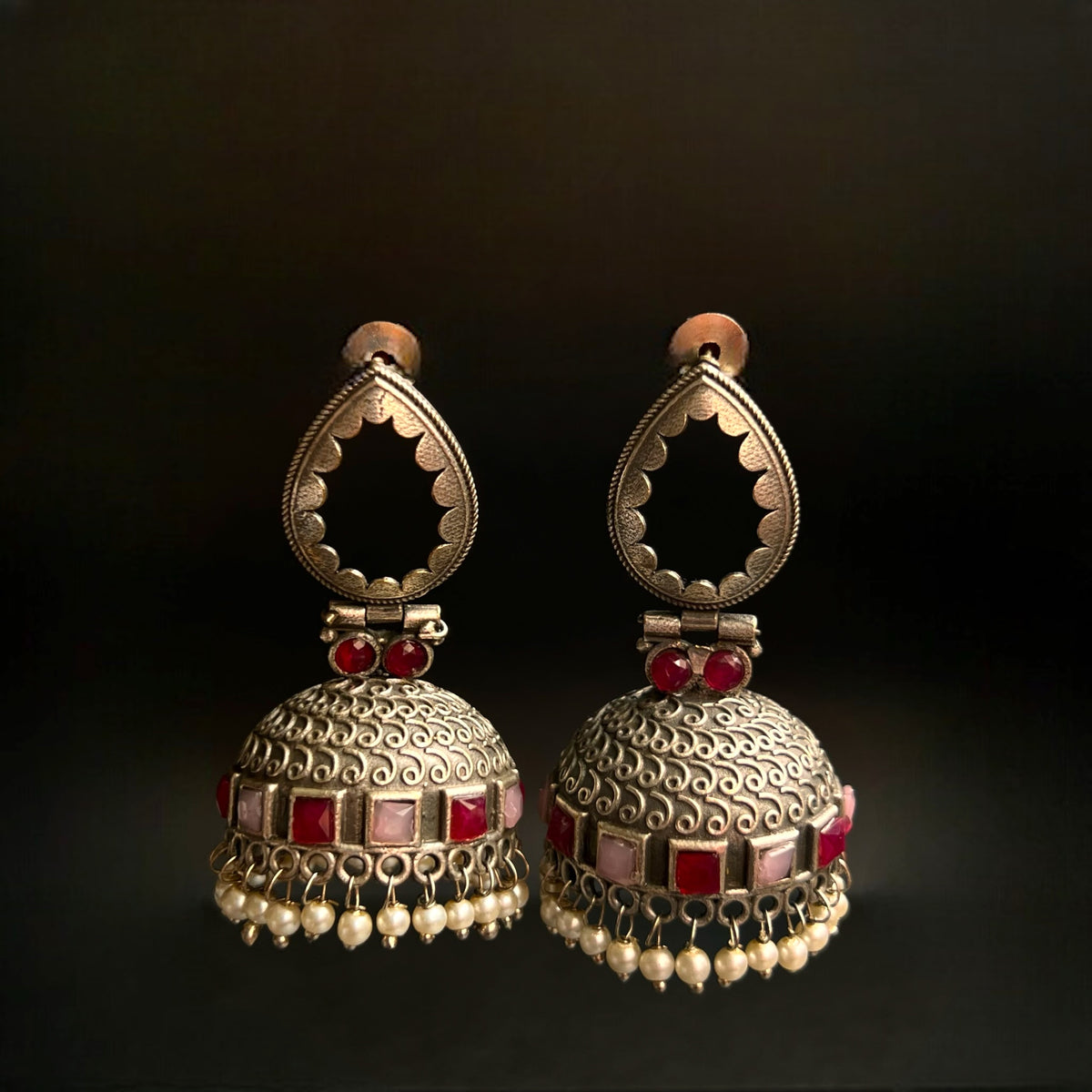 RINA SEMI HANDMADE BRASS JHUMKAS/EARRINGS ER305