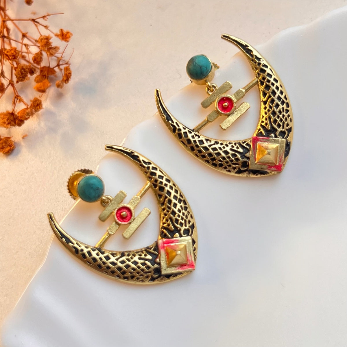 NIROSHA SEMI HANDMADE ANTIQUE EARRING/ DANGLER ER312