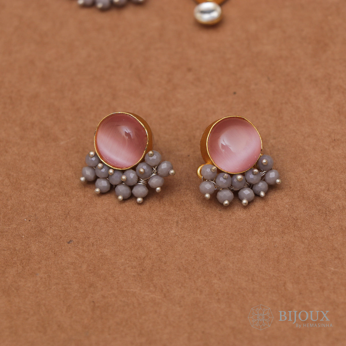 QUEENS BIJOUX HANDMADE MONALISA MINIMALIST CHOKER WITH EARRINGS CH46