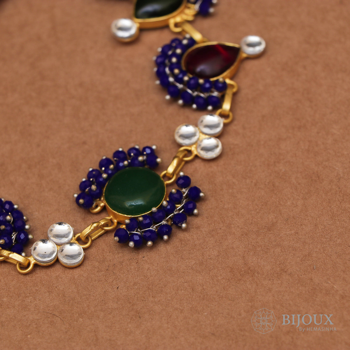 QUEENS BIJOUX HANDMADE MONALISA MINIMALIST CHOKER WITH EARRINGS CH46