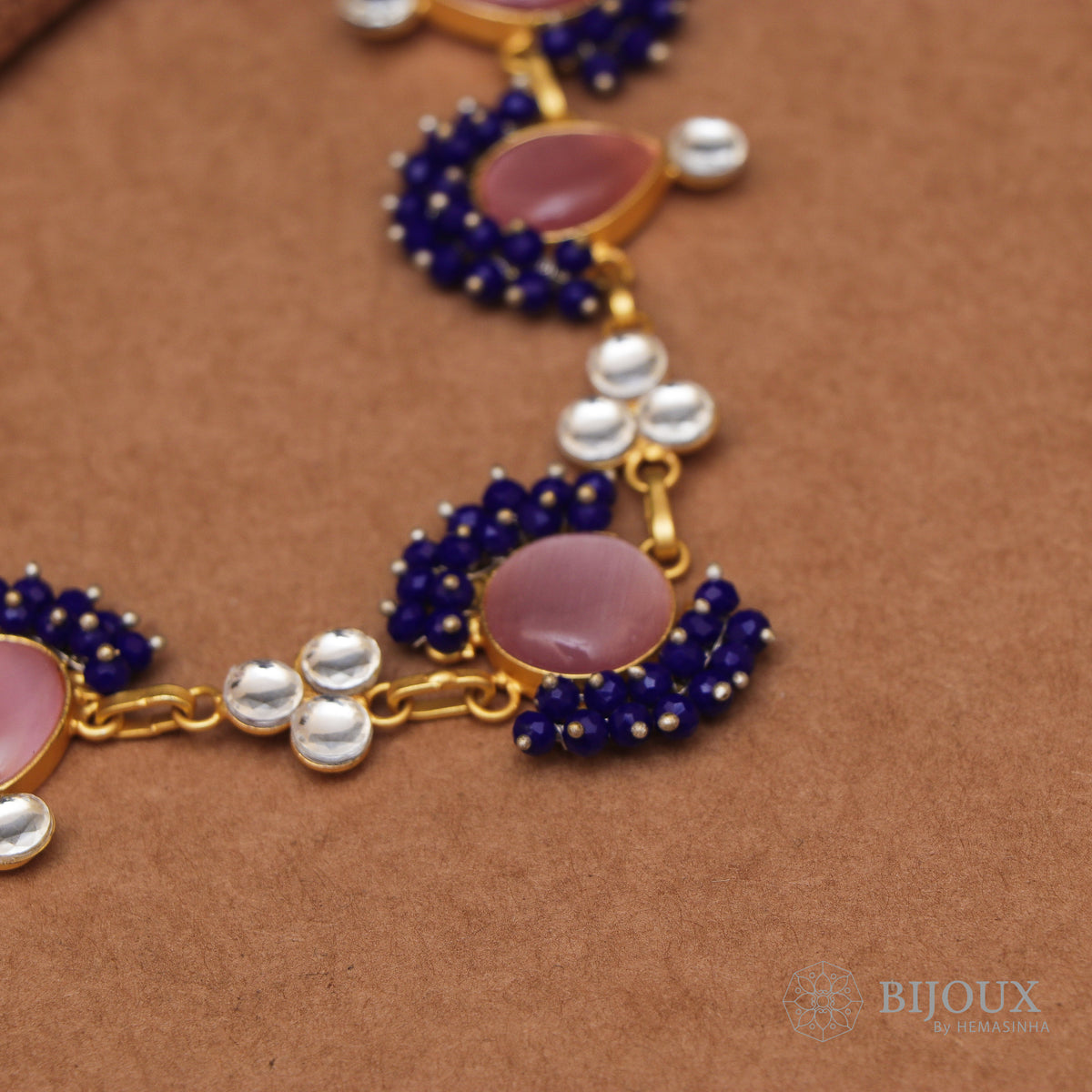 QUEENS BIJOUX HANDMADE MONALISA MINIMALIST CHOKER WITH EARRINGS CH46