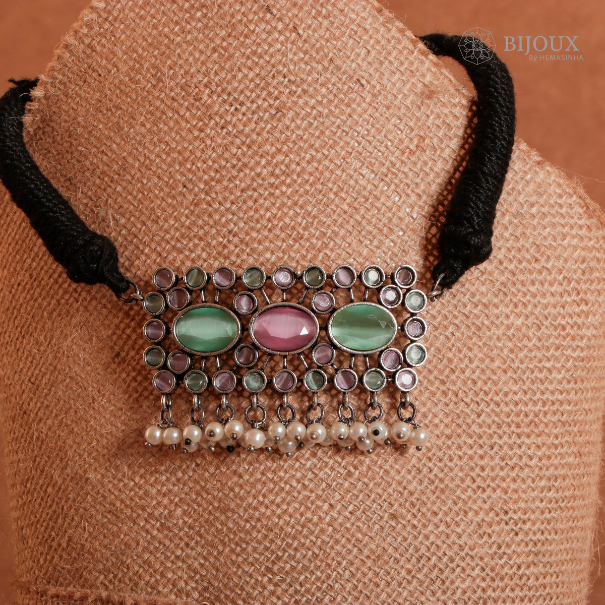 RIYAYA BIJOUX PREMIUM SEMI HANDMADE CHOKER WITH EARRINGS CH62