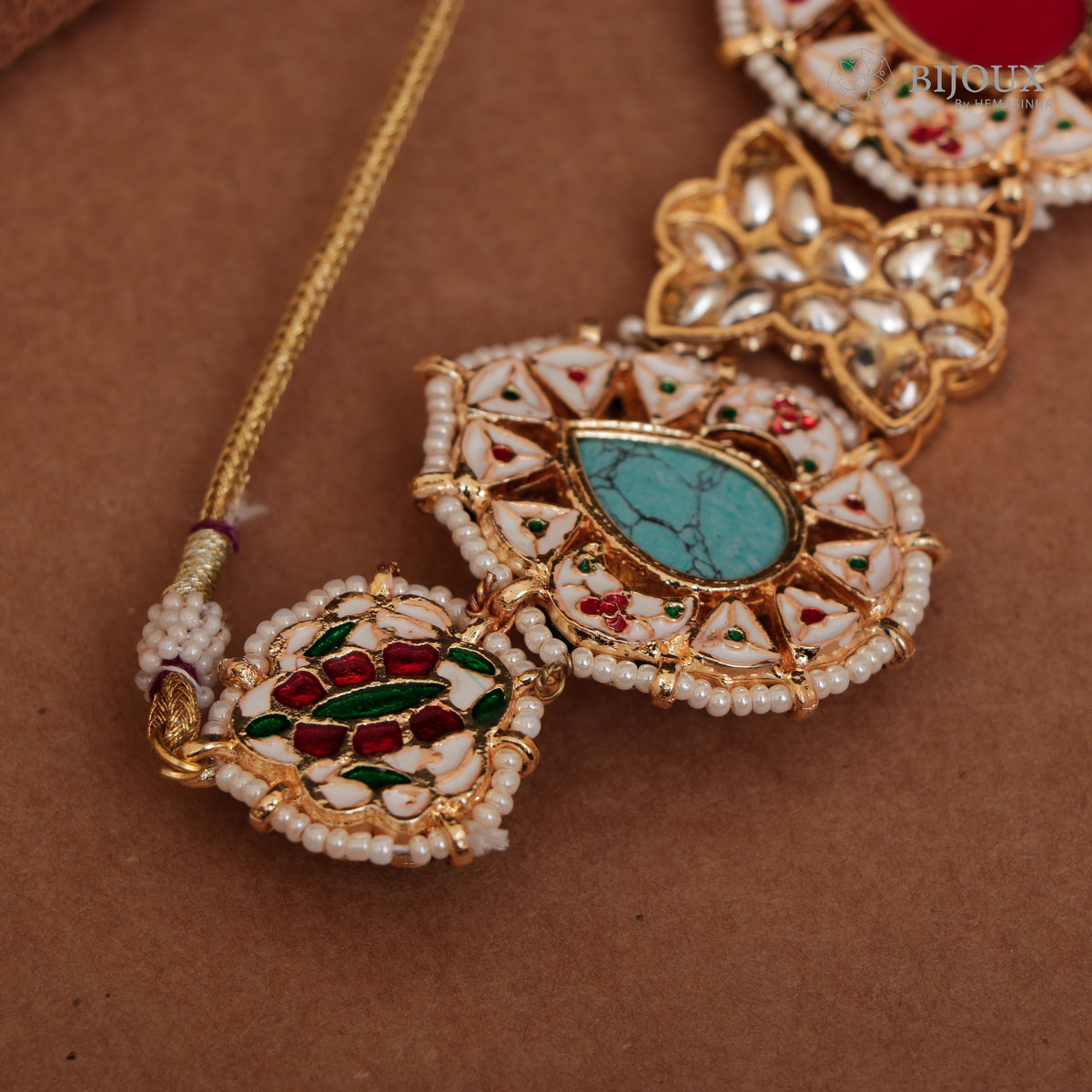 RYLEE BIJOUX PREMIUM KUNDAN SEMI HANDMADE CHOKER WITH EARRINGS CH207