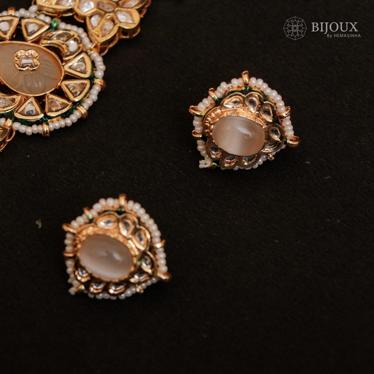 RYLEE BIJOUX PREMIUM KUNDAN SEMI HANDMADE CHOKER WITH EARRINGS CH207