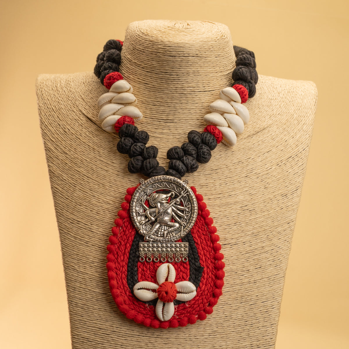 ZAYDEN FABRIC AND BEADS HANDMADE AND HANDSTICHED MALA/ NECKPIECE ML98