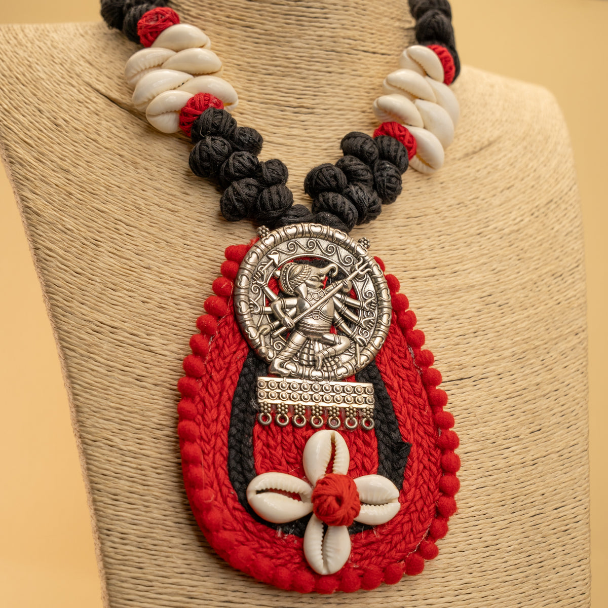 ZAYDEN FABRIC AND BEADS HANDMADE AND HANDSTICHED MALA/ NECKPIECE ML98