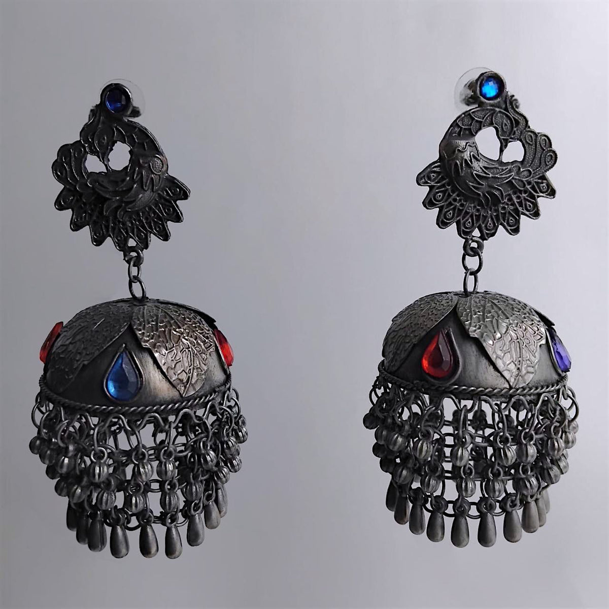 DHANUSHA AFGHANI RAW AND RUSTIC AND VINTAGE JUMBO JHUMKAS AF37