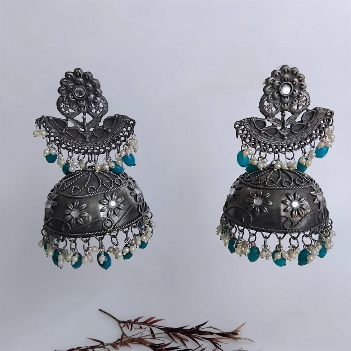 PARISA AFGHANI RAW AND RUSTIC AND VINTAGE JUMBO JHUMKAS AF03