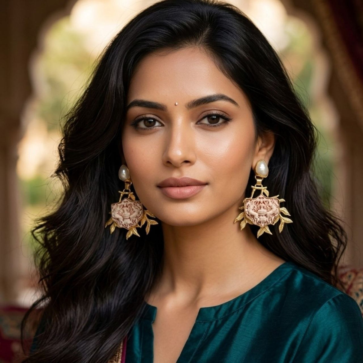 DEEPTHI PREMIUM HANDMADE NATURAL PEARL DANGLERS / EARRING ER619