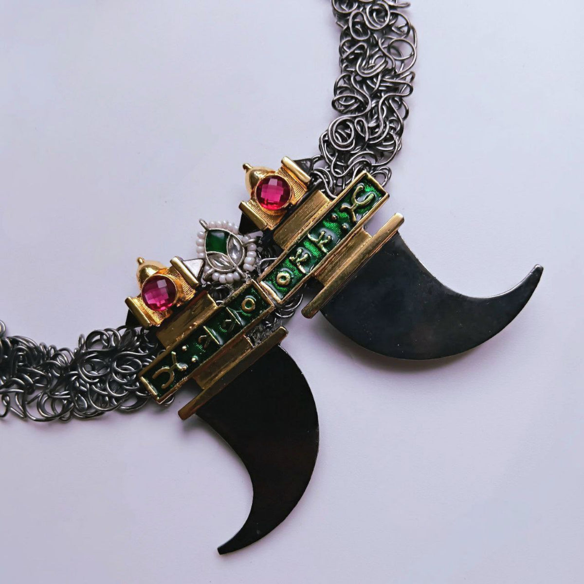 VIHANA DUAL TONE HASLI PREMIUM HANDMADE AND HAND HAMMERED NECKLACE NL332