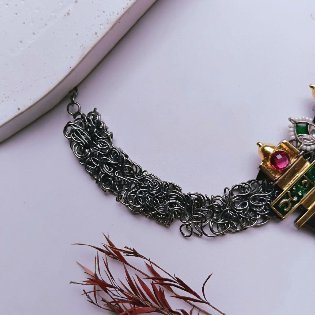 VIHANA DUAL TONE HASLI PREMIUM HANDMADE AND HAND HAMMERED NECKLACE NL332