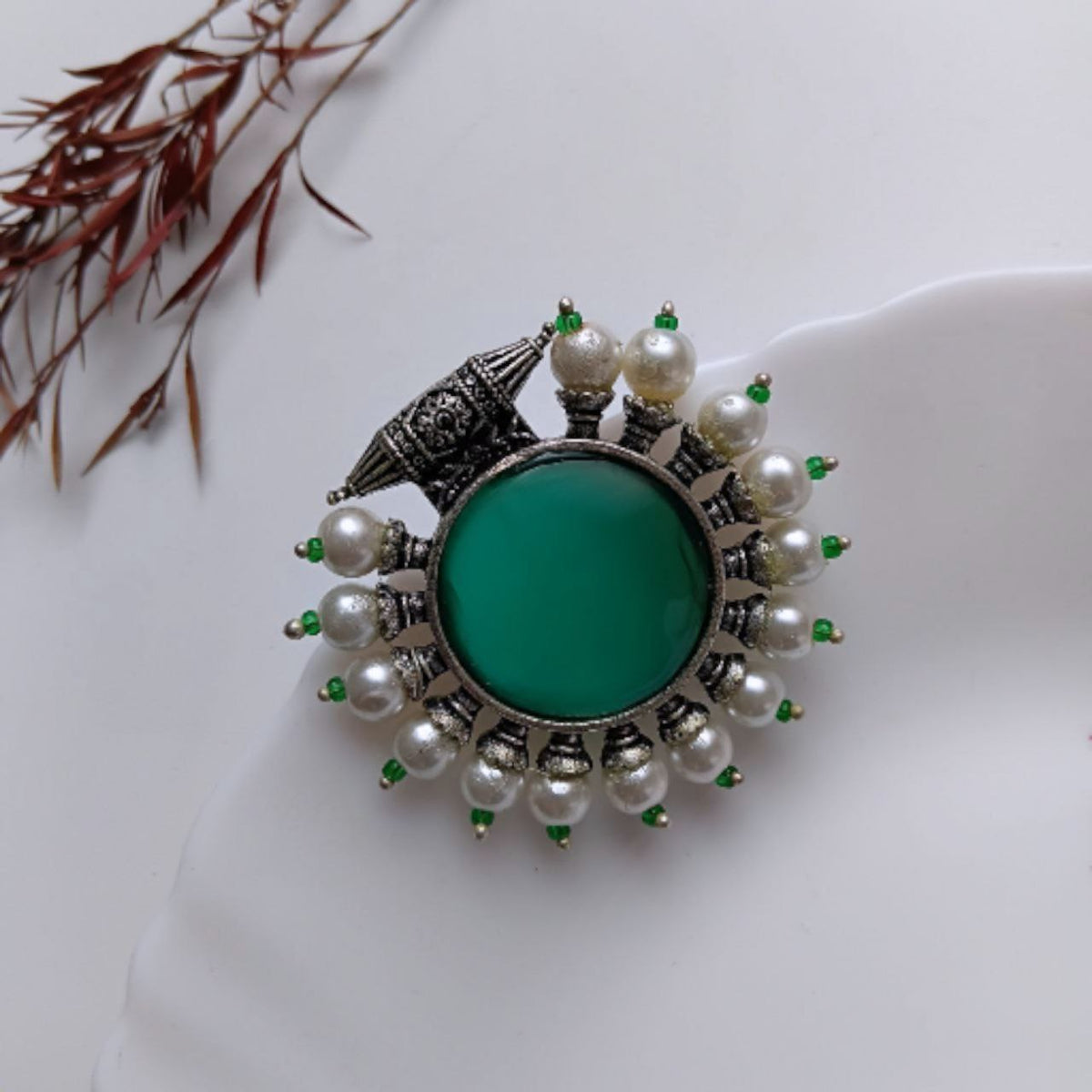 KIYARA SILVER LOOK ALIKE SEMI-HANDMADE STUDS ER940