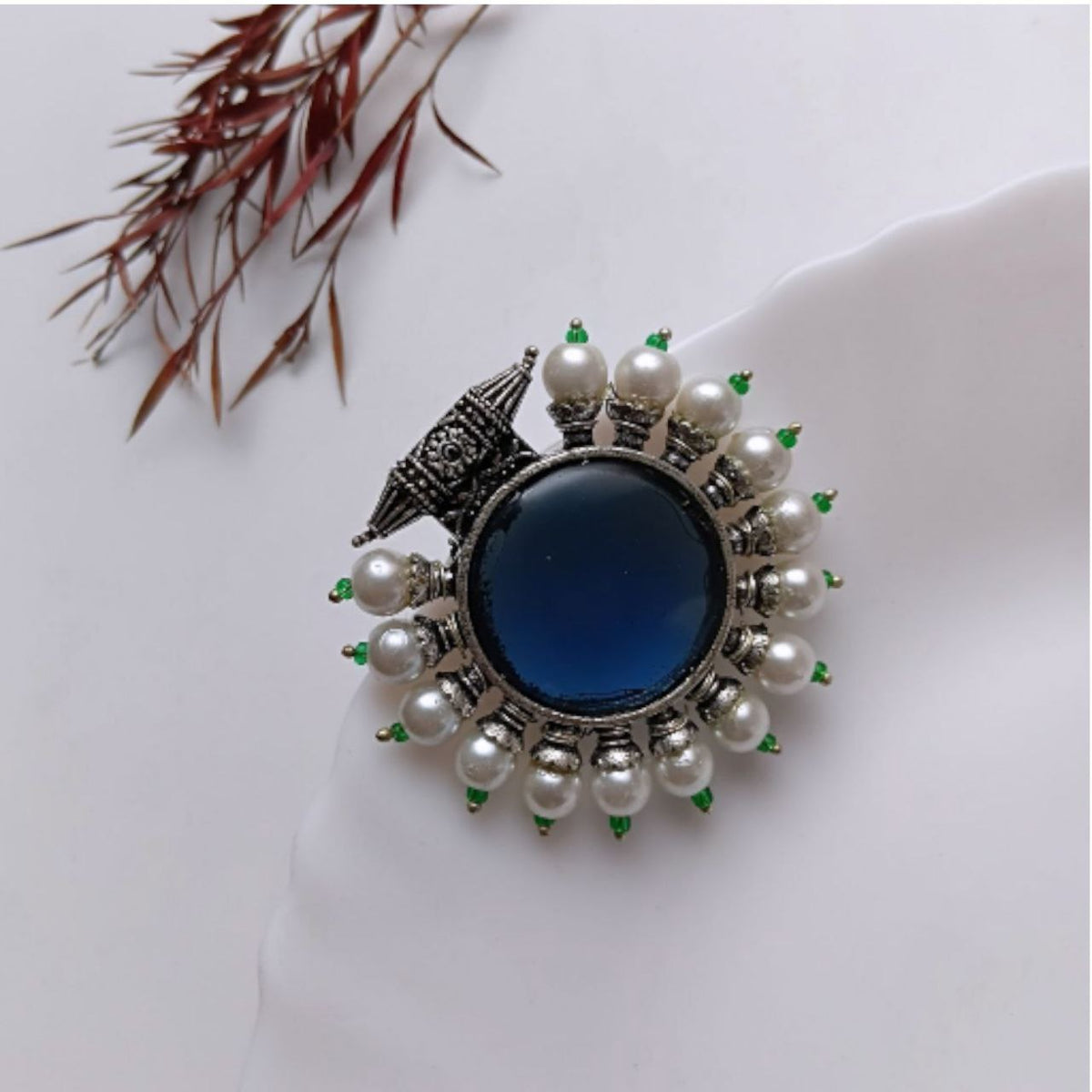 KIYARA SILVER LOOK ALIKE SEMI-HANDMADE STUDS ER940