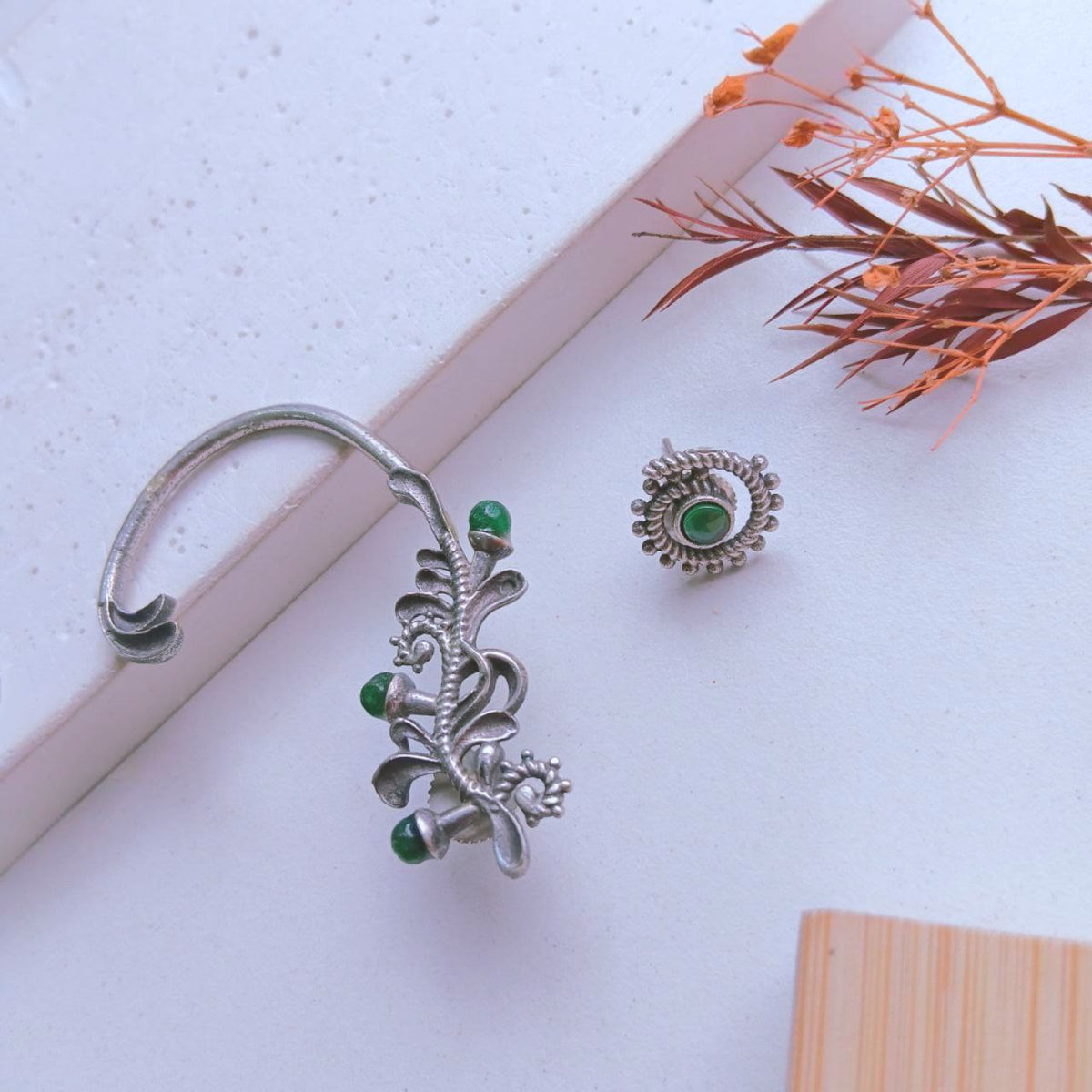 SAANVI SEMI HANDMADE EAR CUFF/EARRINGS EA20