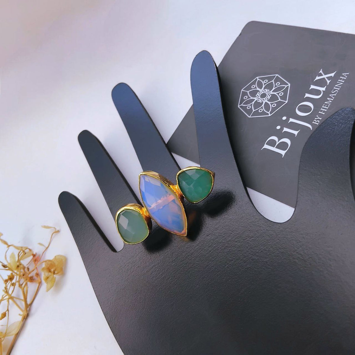 CHARVI PREMIUM HANDMADE AND HAND HAMMERED GOLD TONED RING R109