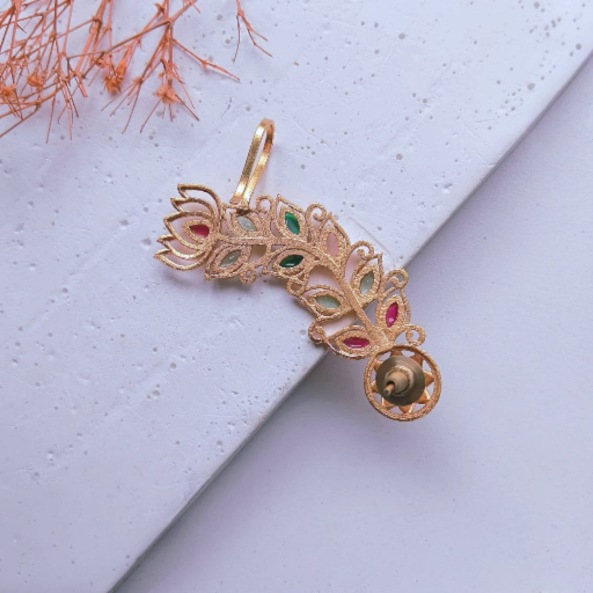 VIYANA GOLD TONED SEMI HANDMADE EAR CUFF/EARRINGS EA28