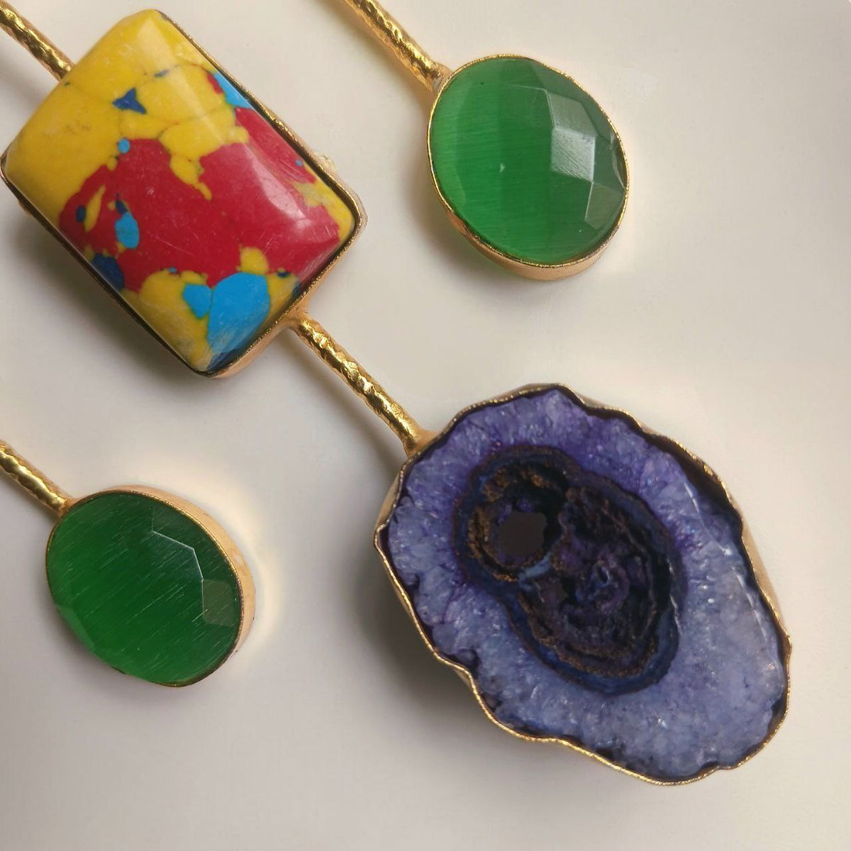 ANISHA NATURAL AGATE STONE GOLD TONED HANDMADE CHOKER/HASLI CH510