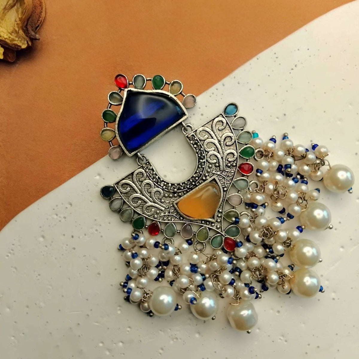 ANVIKA SEMI HANDMADE OXIDIZED DANGLER EARRING ER381