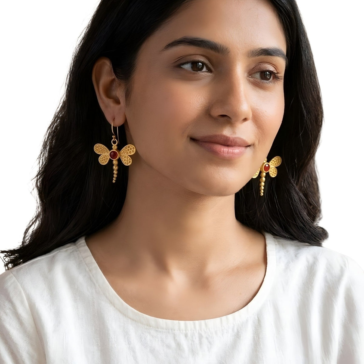 EDEN GOLD SEMI HANDMADE ANTIQUE EARRINGS ER862