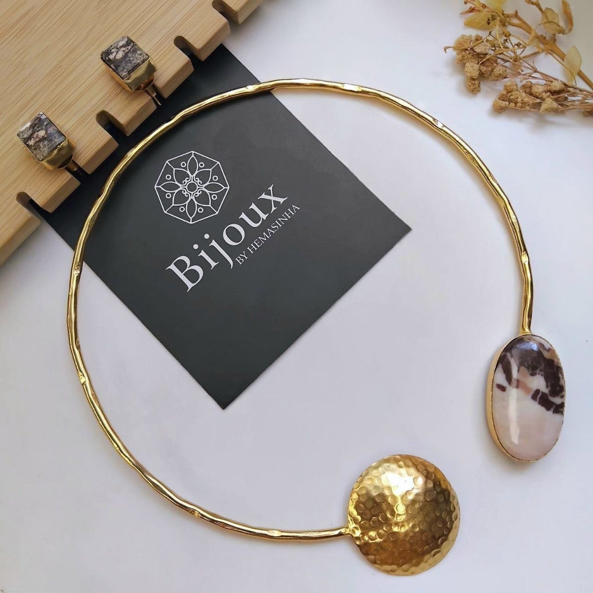 ZAYANA GOLD TONED HANDMADE SET WITH EARRINGS NECKLACE/HASLI NL374