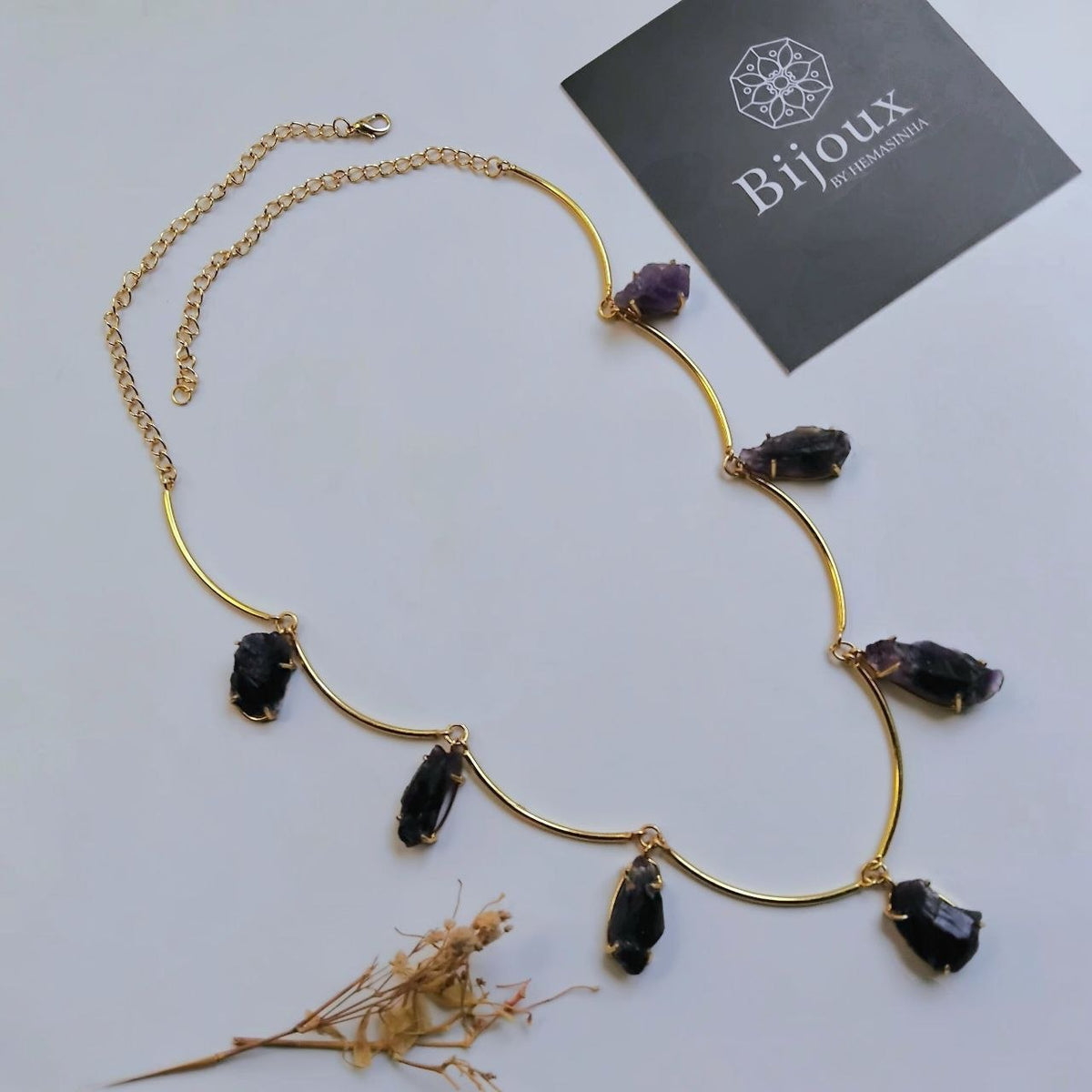 ALIA HANDMADE AND HAND HAMMERED RAW NATURAL STONE NECKLACE OF28