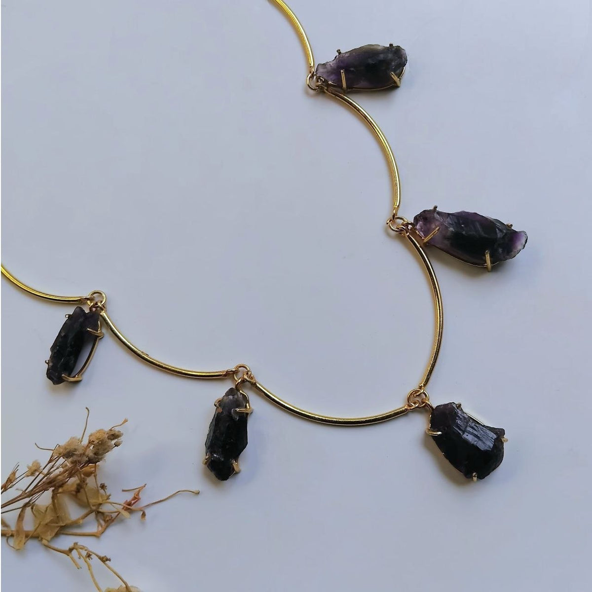ALIA HANDMADE AND HAND HAMMERED RAW NATURAL STONE NECKLACE OF28