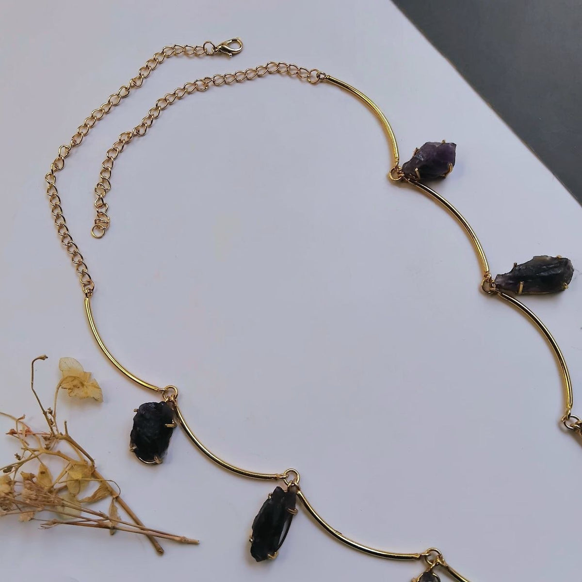 ALIA HANDMADE AND HAND HAMMERED RAW NATURAL STONE NECKLACE OF28
