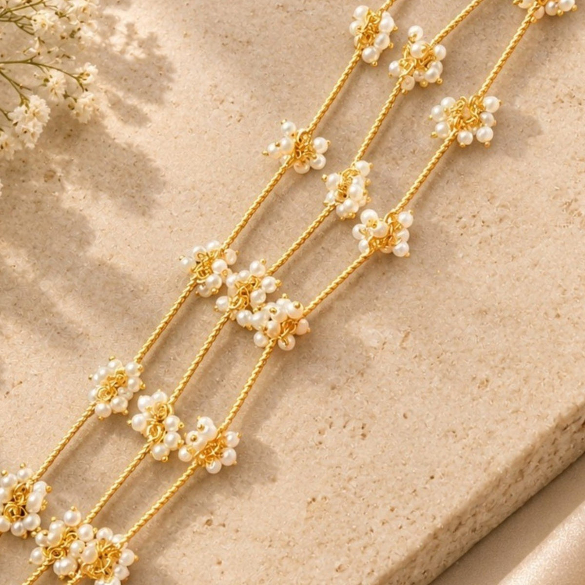 SAVINA HANDMADE POLKI WITH ZIRCON STONES PREMIUM NECKPIECE / MALA WITH CHOKER AND EARRING SET ML252