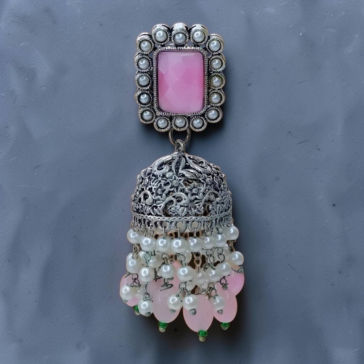 CHARISMA SEMI HANDMADE OXIDIZED JHUMKA-ER114