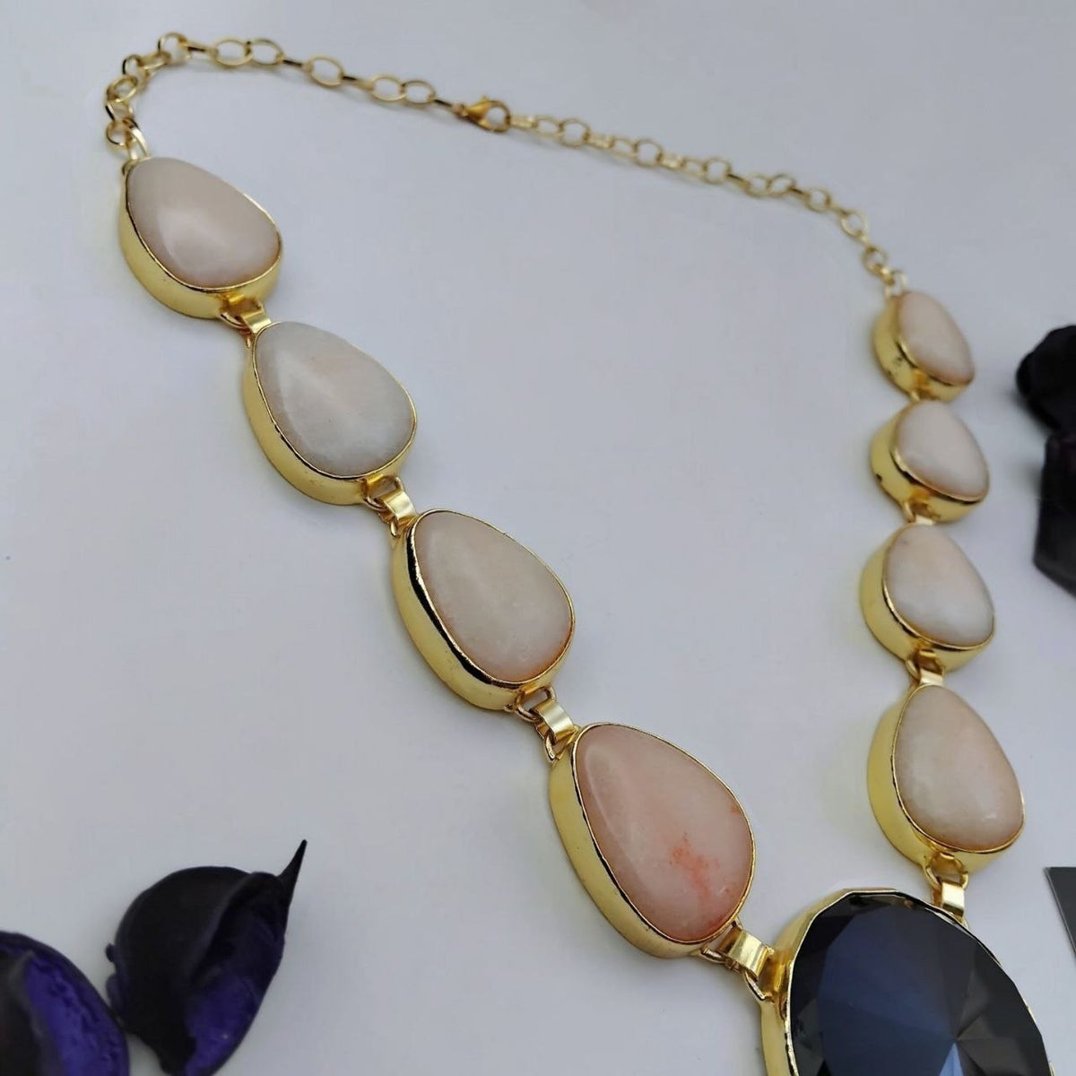 SAMARA HANDMADE  RAW NATURAL STONE AND RESIN MALA/NECKPIECE ML220