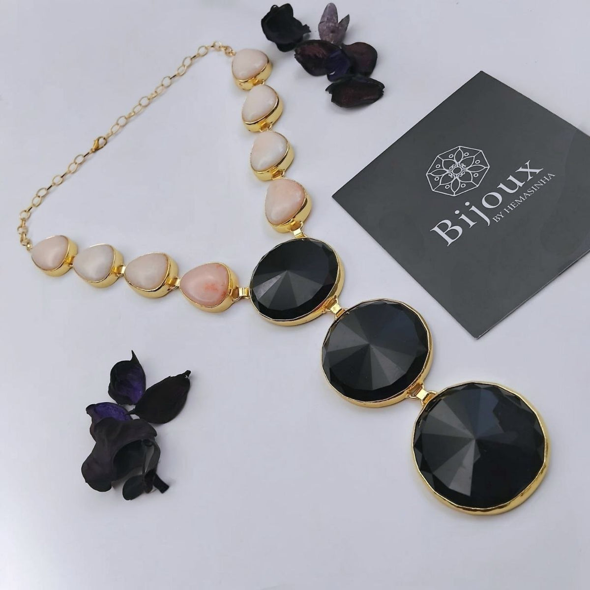 SAMARA HANDMADE  RAW NATURAL STONE AND RESIN MALA/NECKPIECE ML220