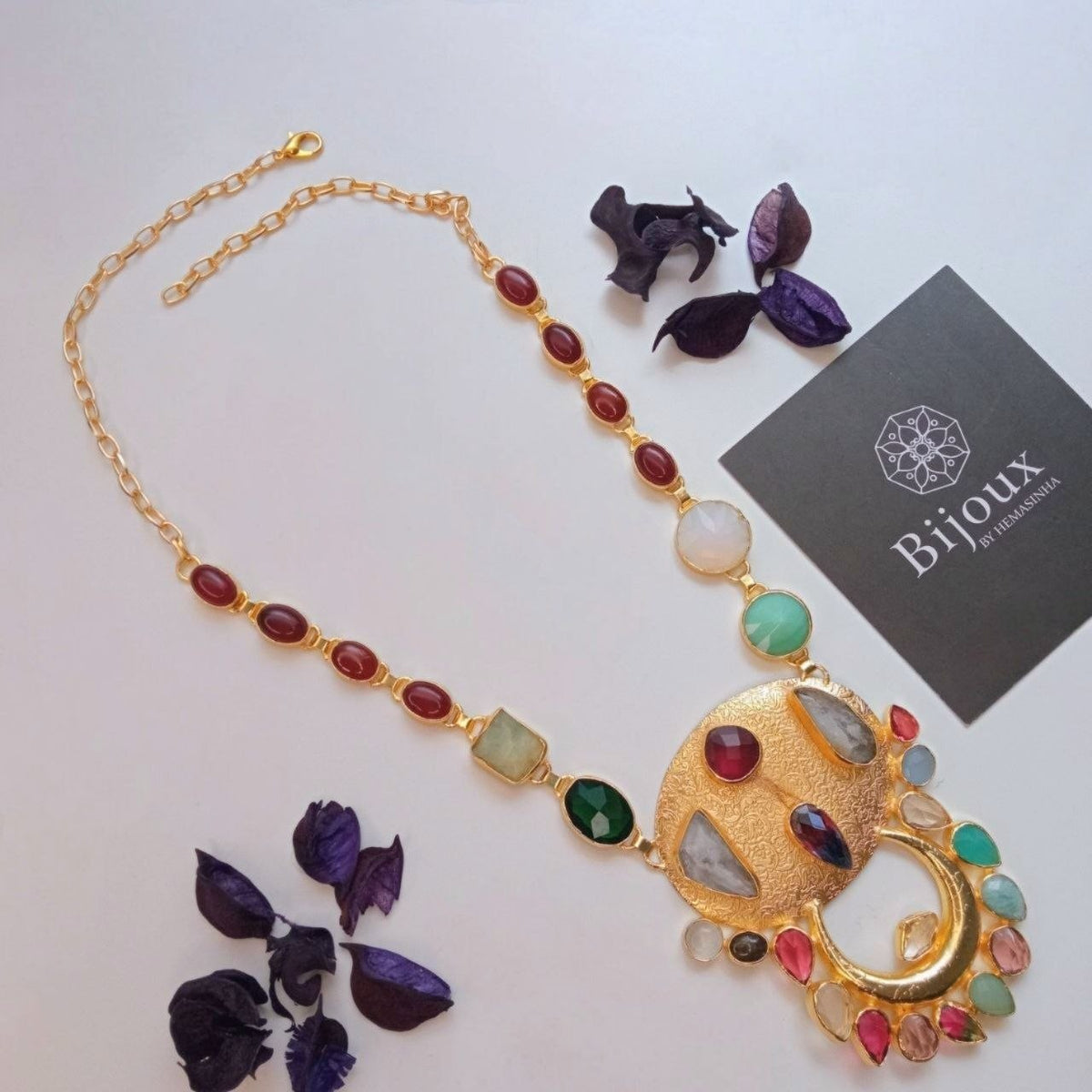 ISHIKA HANDMADE RAW NATURAL STONE MALA/NECKPIECE ML229